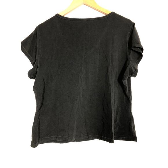 SKIMS New Vintage Henley T-Shirt Cap Sleeves Stretch Washed Onyx Black NWT 4X - Picture 5 of 7